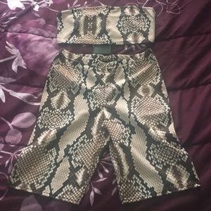 Holly Snake Print Bandeau Crop Top